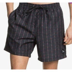 NWT Quiksilver Gray Stripe Micro Dose Board Shorts Baggies Swim Trunks Sz Large